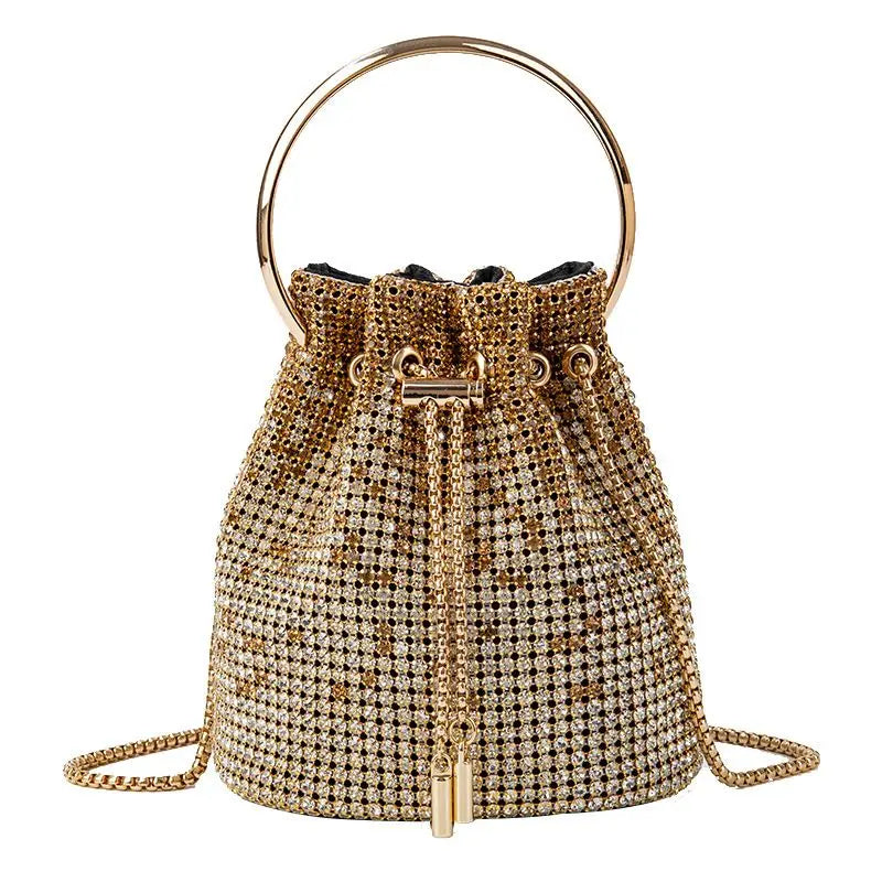 Boho Luxe Crystal Mini Bucket Bag