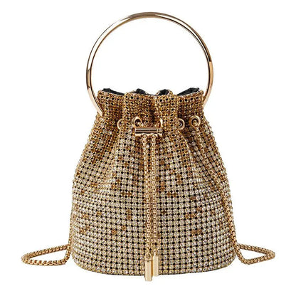 Boho Luxe Crystal Mini Bucket Bag