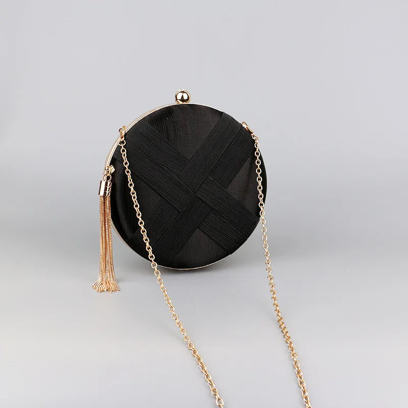 Luxury Vintage Chic Round Clutch Bag