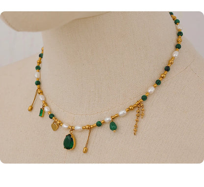 Pearl Emerald Necklace