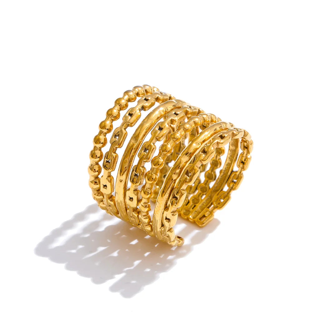 Bohemian Layered Gold Ring