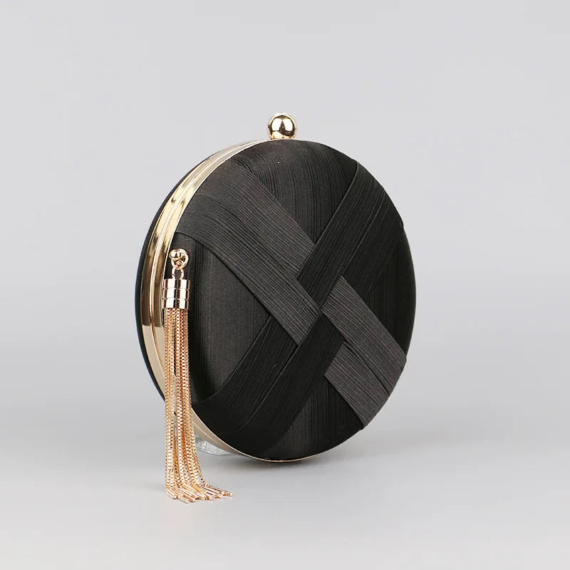 Luxury Vintage Chic Round Clutch Bag