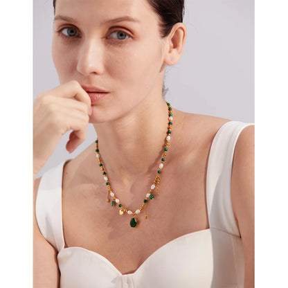 Pearl Emerald Necklace