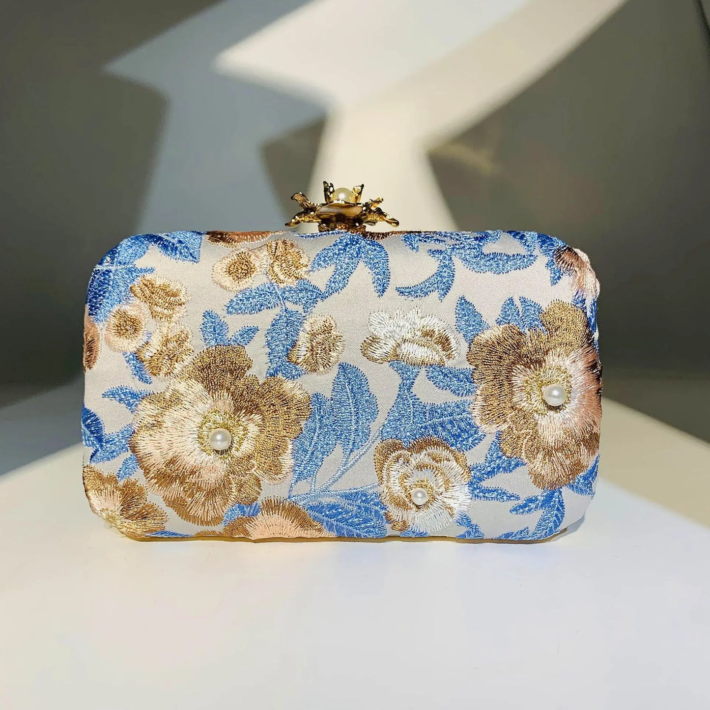 Vintage Pearl Embroidered Clutch
