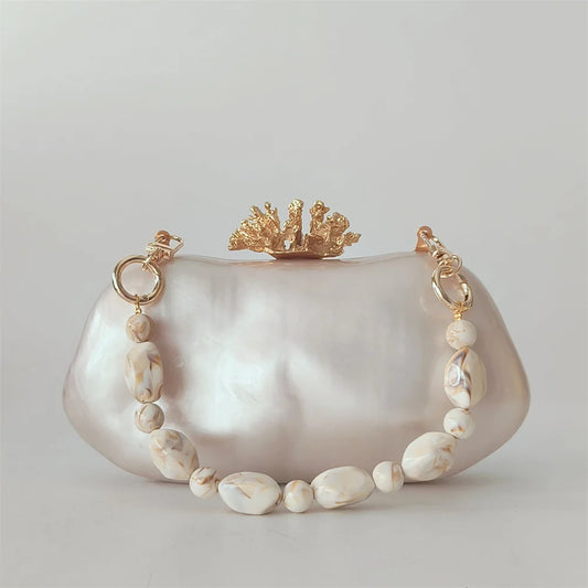 Coral Pearl Clutch Bag