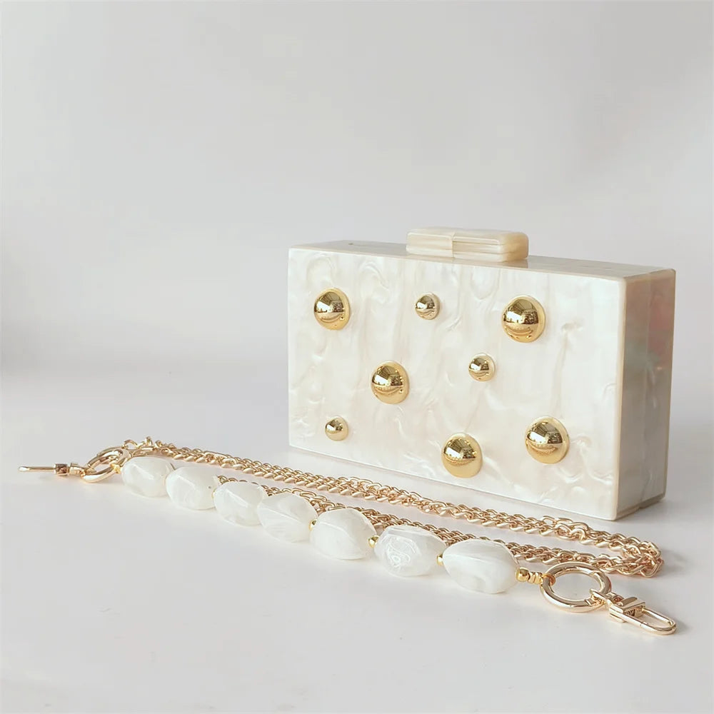 Pearl Dot Acrylic Clutch