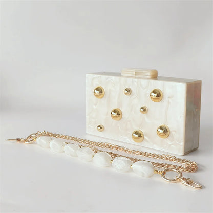 Pearl Dot Acrylic Clutch