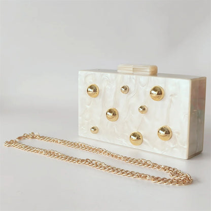 Pearl Dot Acrylic Clutch