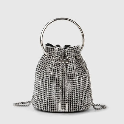 Boho Luxe Crystal Mini Bucket Bag