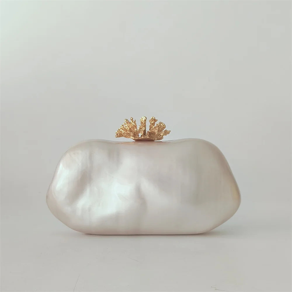 Coral Pearl Clutch Bag