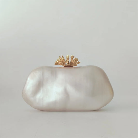 Coral Pearl Clutch Bag