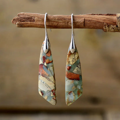 Jasper Elegance Stone Dangle Earrings