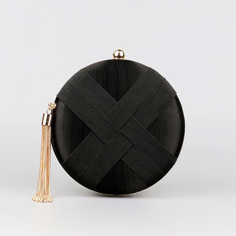 Luxury Vintage Chic Round Clutch Bag