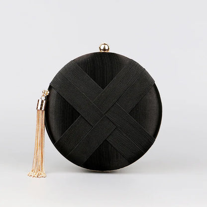 Luxury Vintage Chic Round Clutch Bag