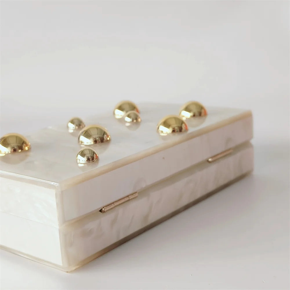 Pearl Dot Acrylic Clutch