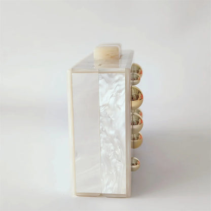 Pearl Dot Acrylic Clutch