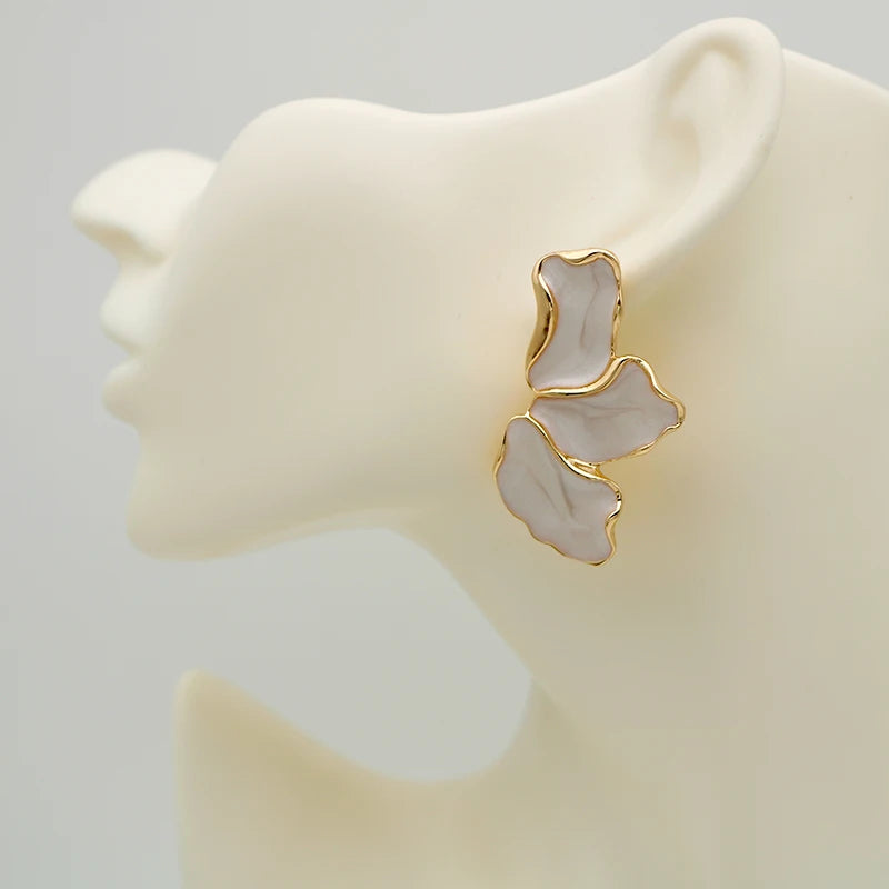 Golden Romance Petal Statement Earrings