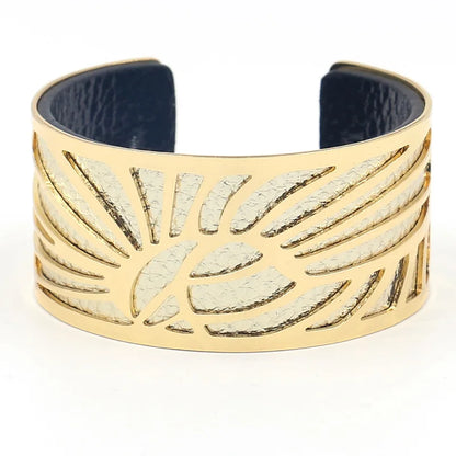 Oasis Leaf Leather Cuff Bracelet