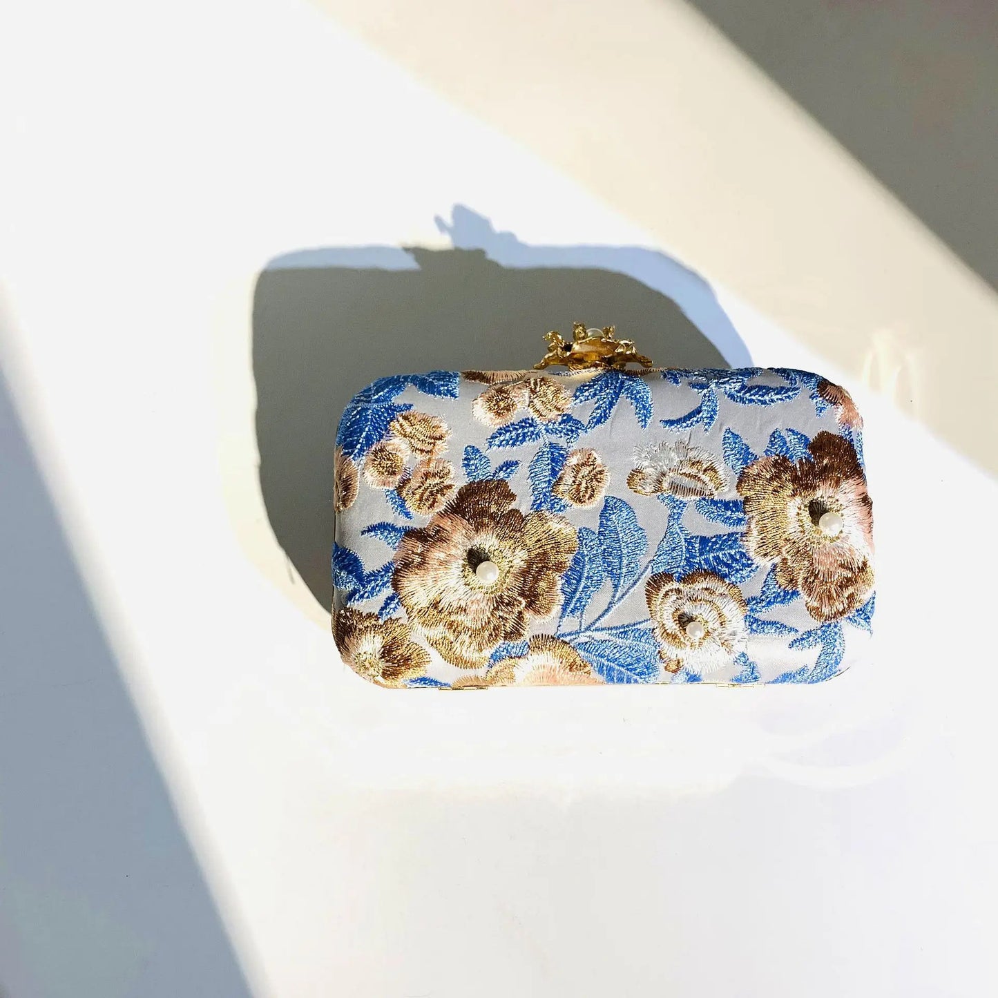 Vintage Pearl Embroidered Clutch