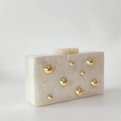 Pearl Dot Acrylic Clutch