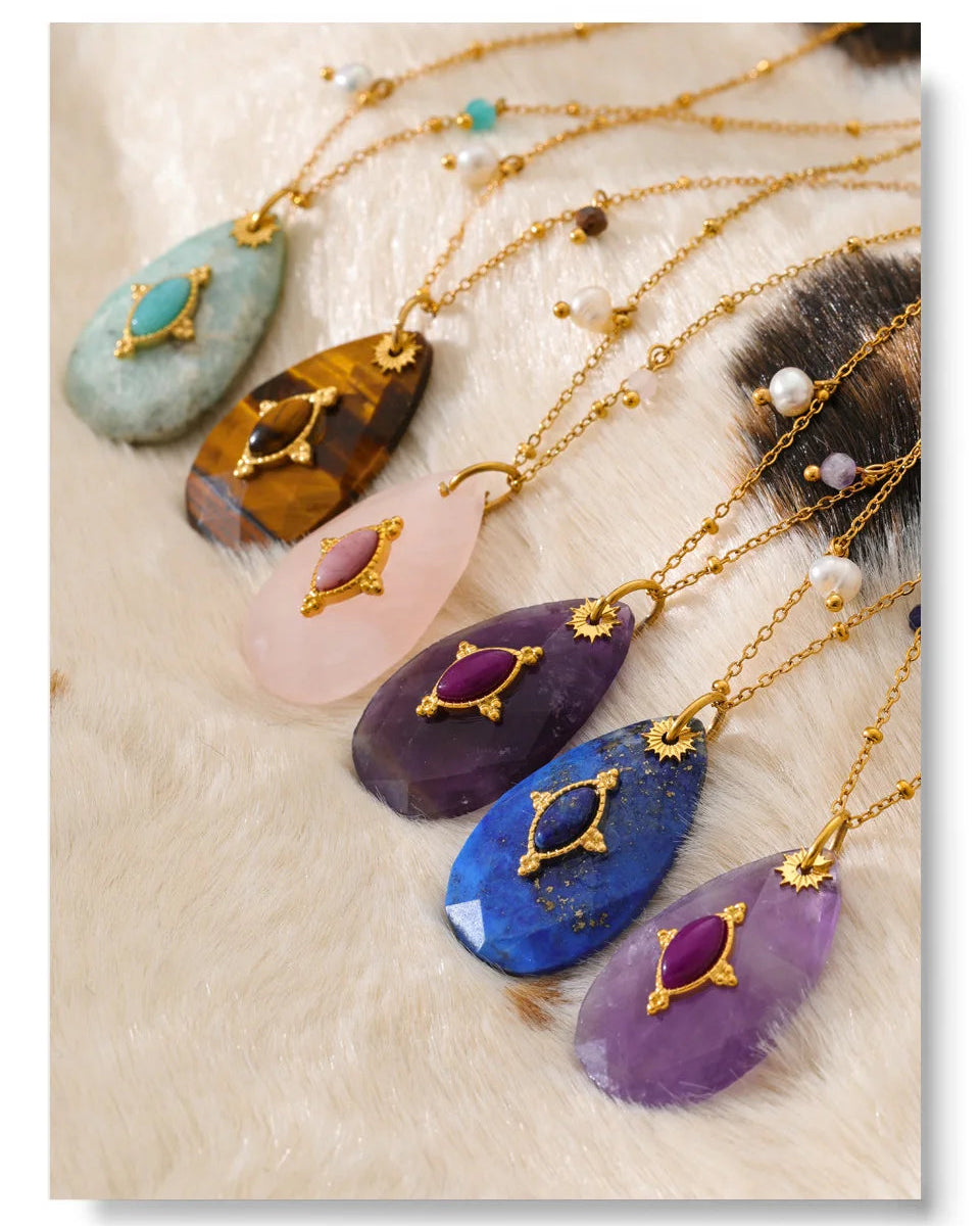 Bohemian Talisman Gemstone Necklace