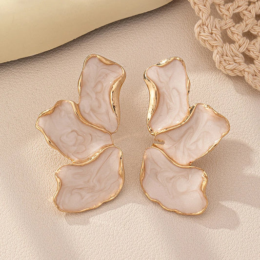 Golden Romance Petal Statement Earrings