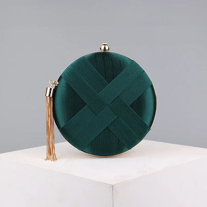 Luxury Vintage Chic Round Clutch Bag