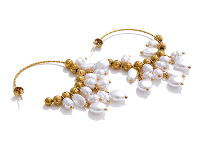 Celestine Pearl Hoop Earrings