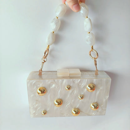 Pearl Dot Acrylic Clutch