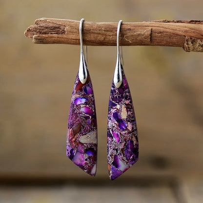 Jasper Elegance Stone Dangle Earrings