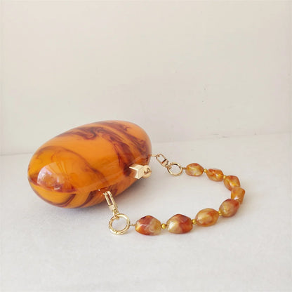 Amber Tortoise Acrylic Clutch