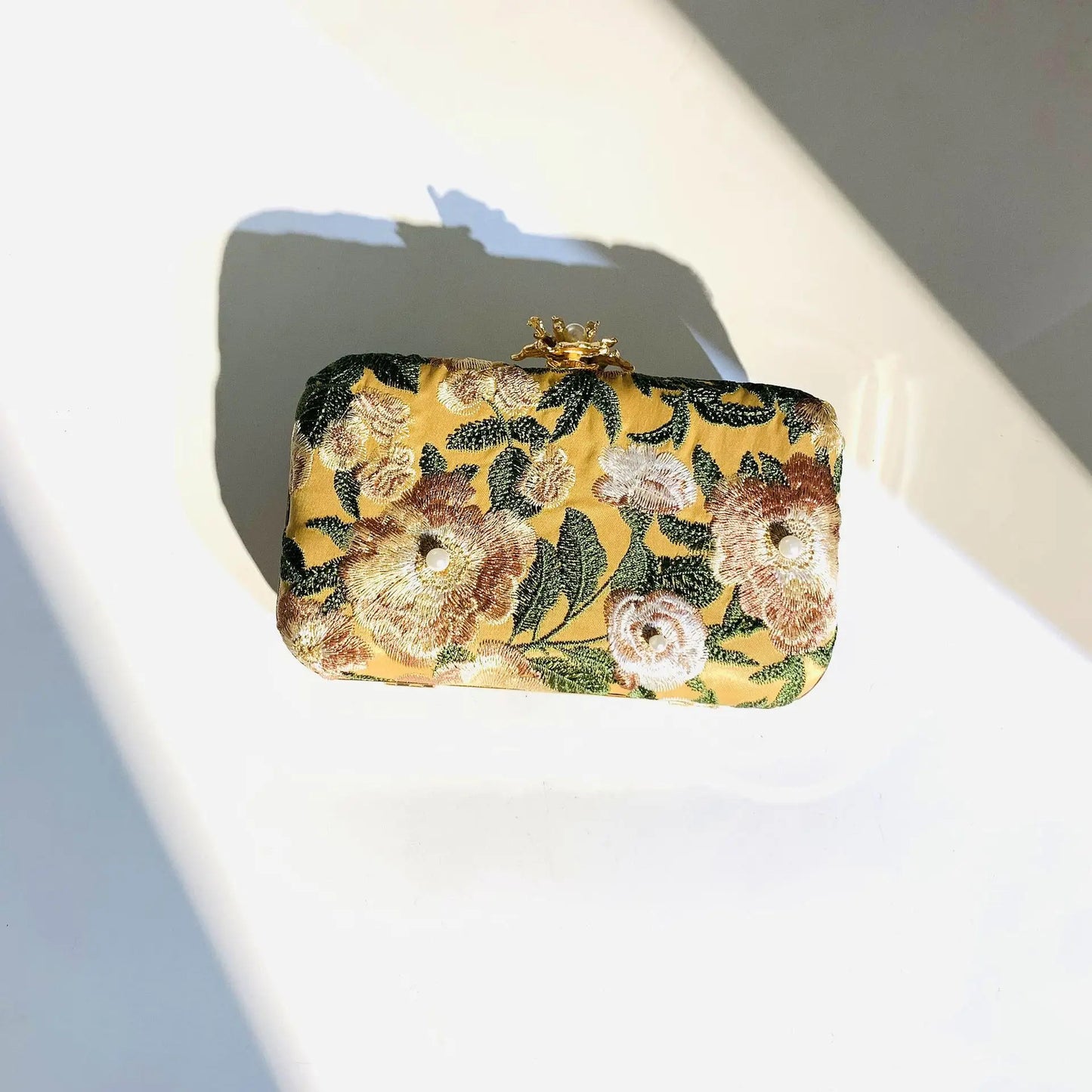 Vintage Pearl Embroidered Clutch