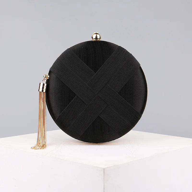 Luxury Vintage Chic Round Clutch Bag