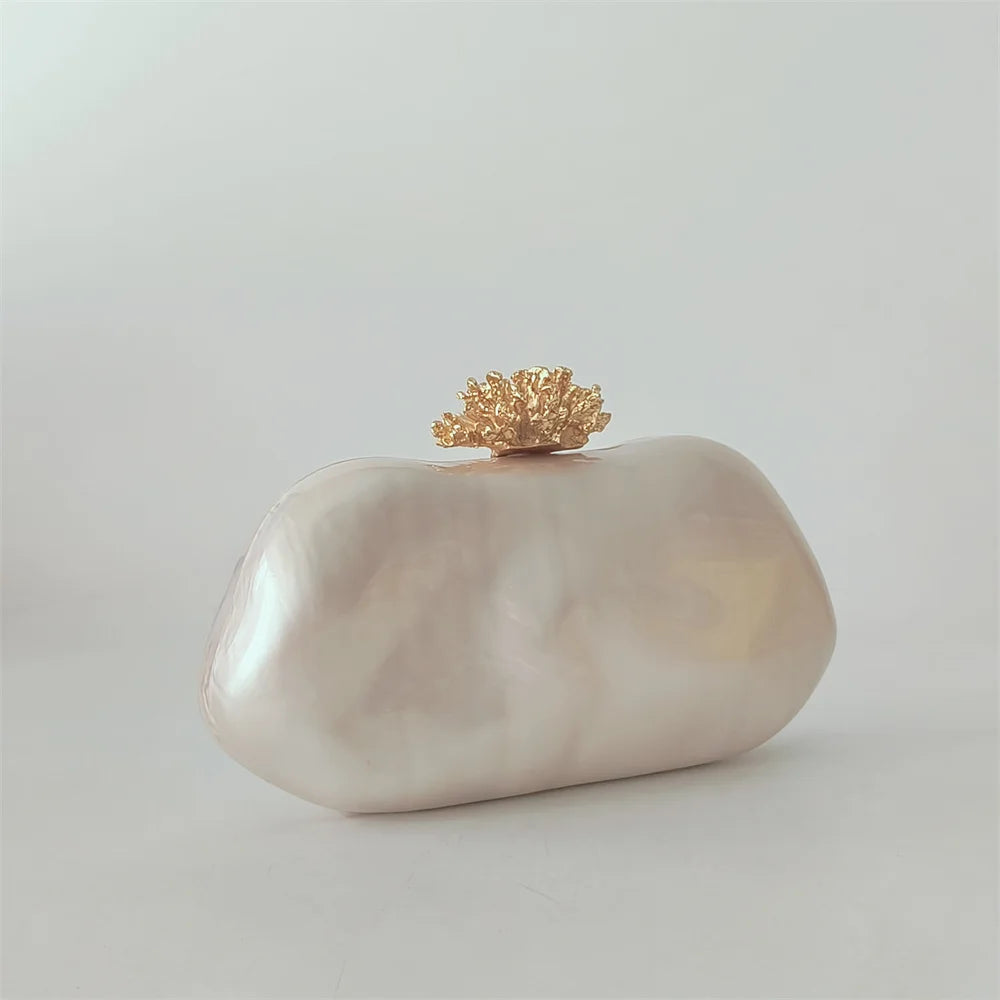 Coral Pearl Clutch Bag