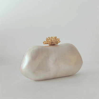 Coral Pearl Clutch Bag