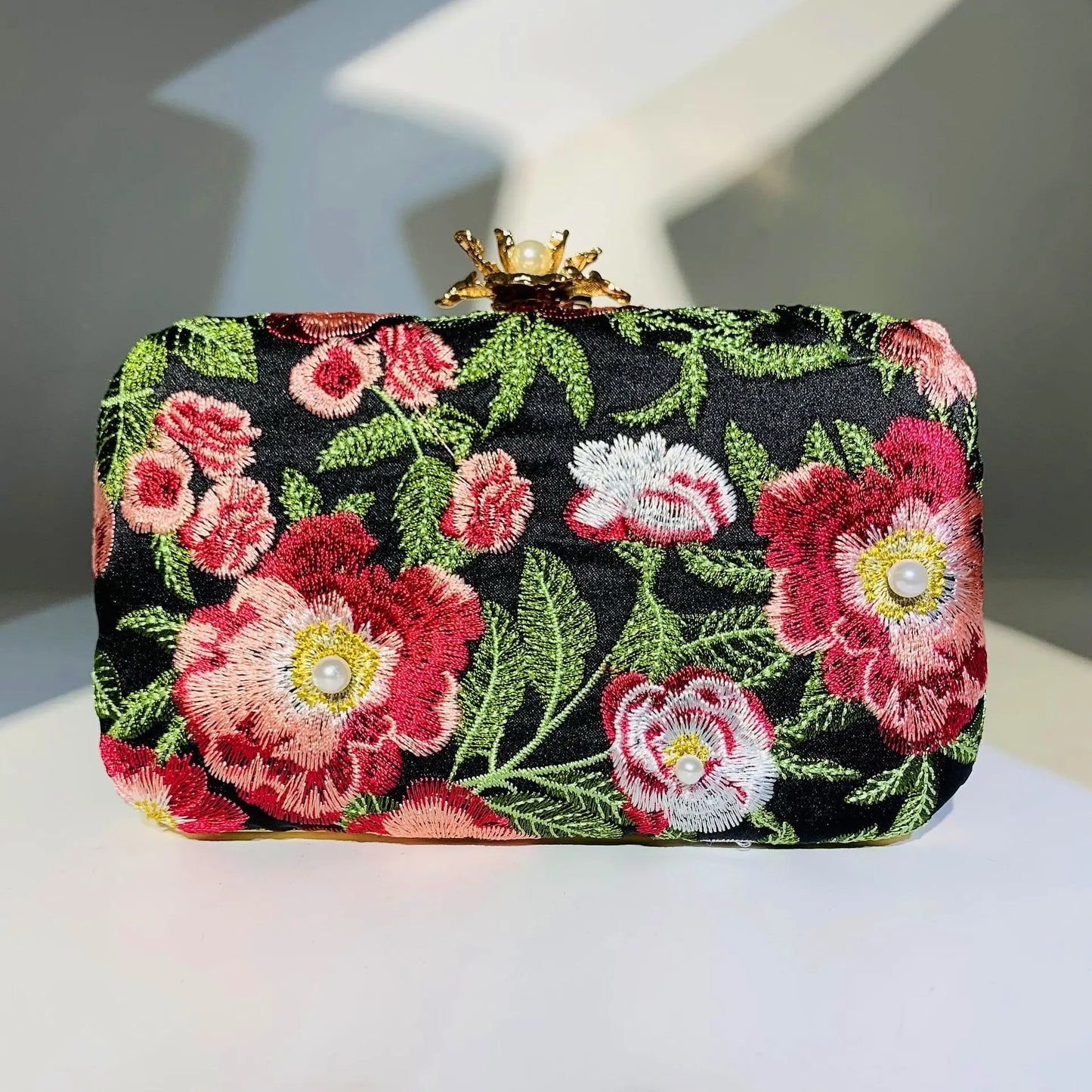 Vintage Pearl Embroidered Clutch