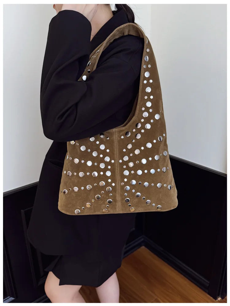 Cafe Studded Shoulder Bag