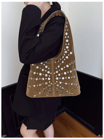 Cafe Studded Shoulder Bag