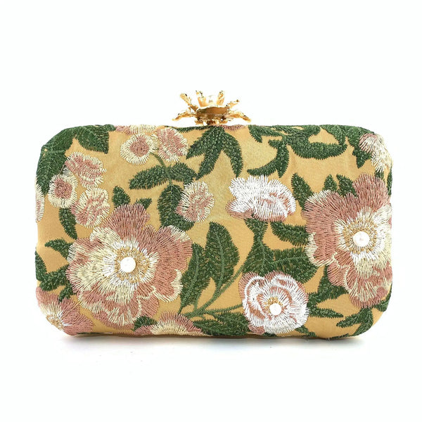 Vintage Pearl Embroidered Clutch