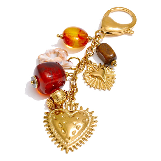 Sacred Heart Charm Keychain