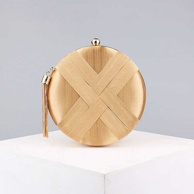 Luxury Vintage Chic Round Clutch Bag