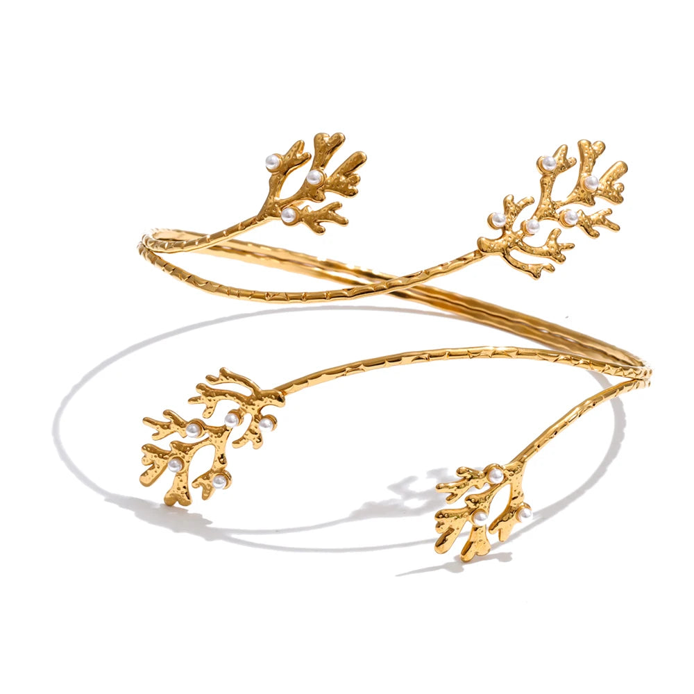 Coral Gold Arm Cuff