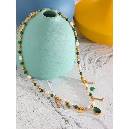 Pearl Emerald Necklace