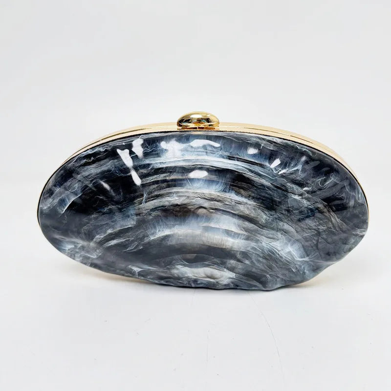 Retro Couture Shell Clutch