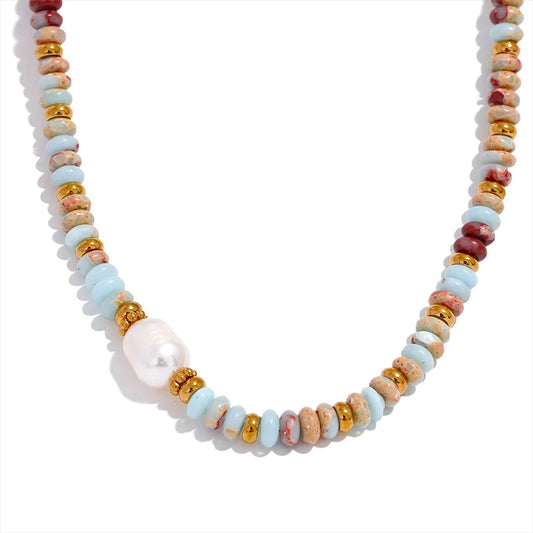 Riviera Pearl Beaded Necklace