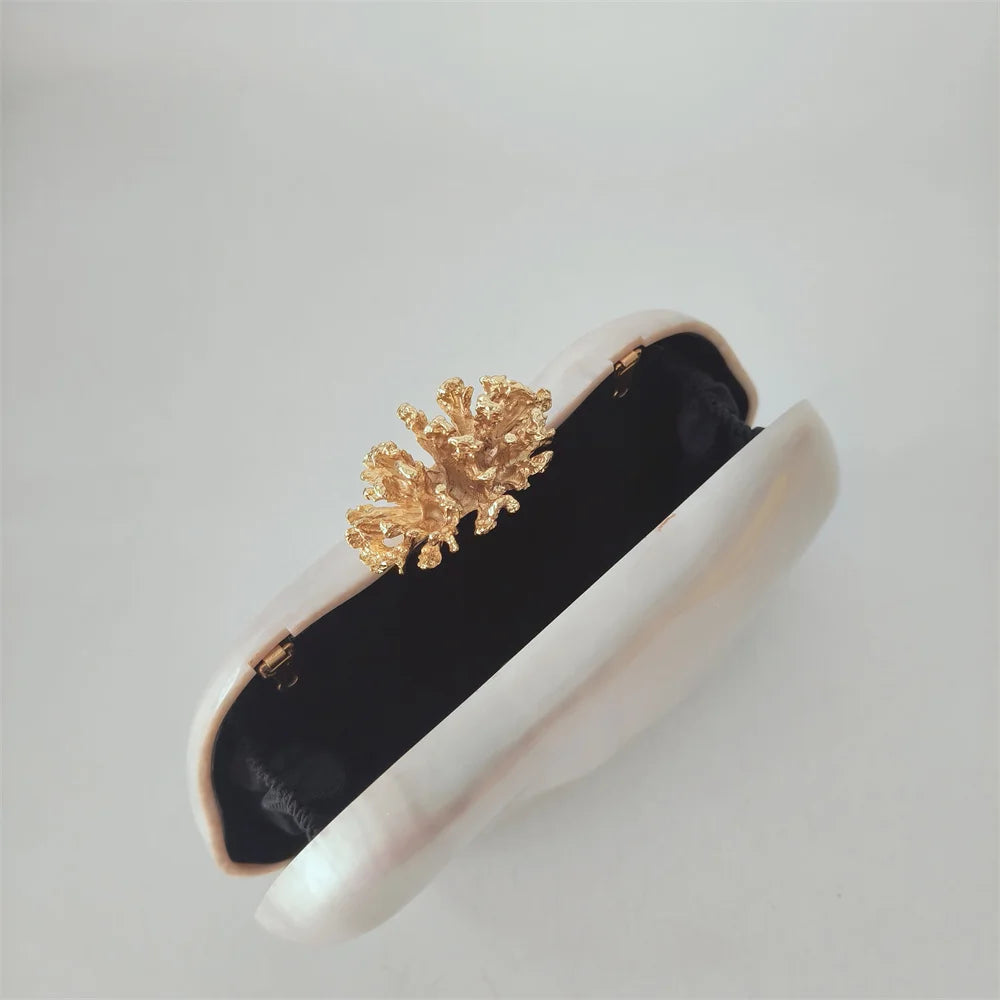 Coral Pearl Clutch Bag