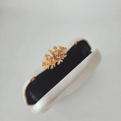 Coral Pearl Clutch Bag