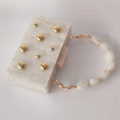 Pearl Dot Acrylic Clutch