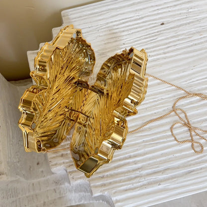 Golden Plume Clutch Bag