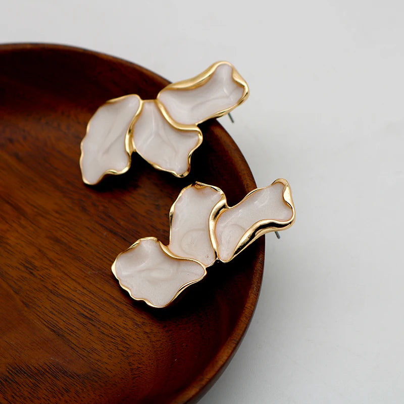 Golden Romance Petal Statement Earrings